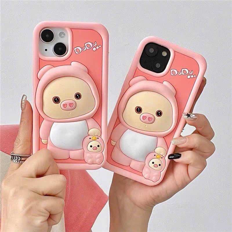 Ốp heo dudu iphone 6 plus 7 plus 8 plus xs max 11 pro max 12 pro max 13 pro max 14 pro max 15 pro max siêu kute