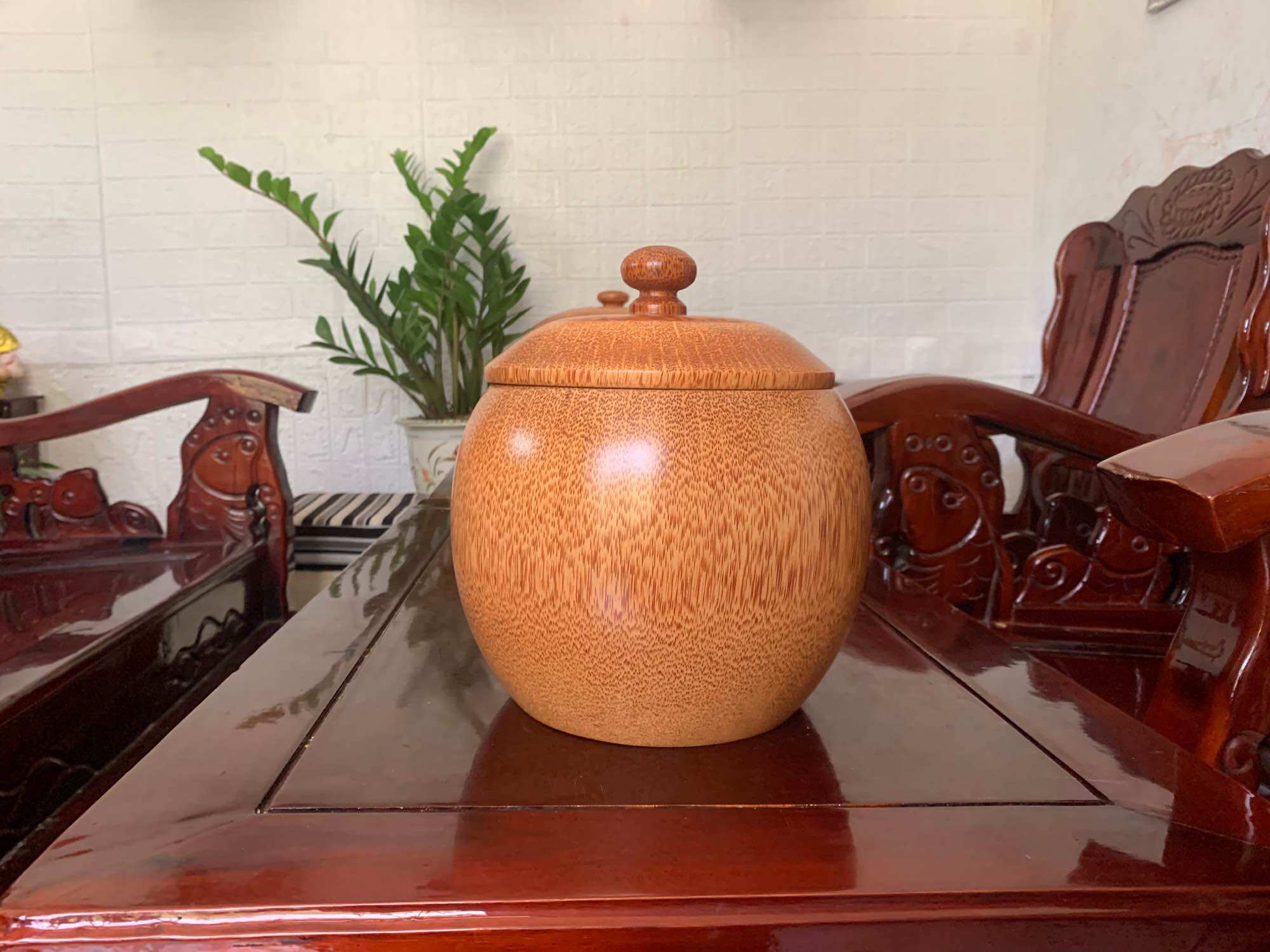 Giỏ bình ủ trà làm từ gỗ dừa