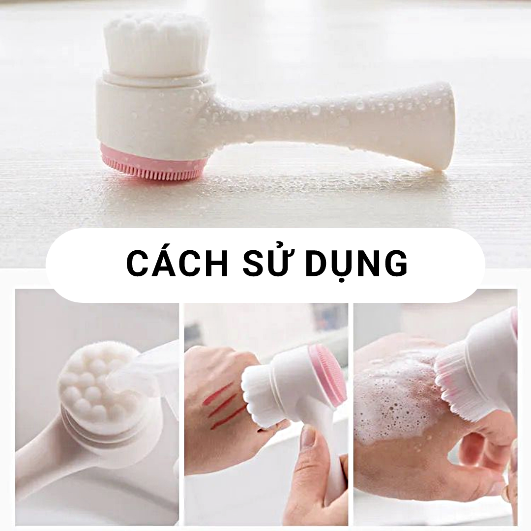 Cọ Rửa Mặt Massage Hai Đầu Hàn Quốc