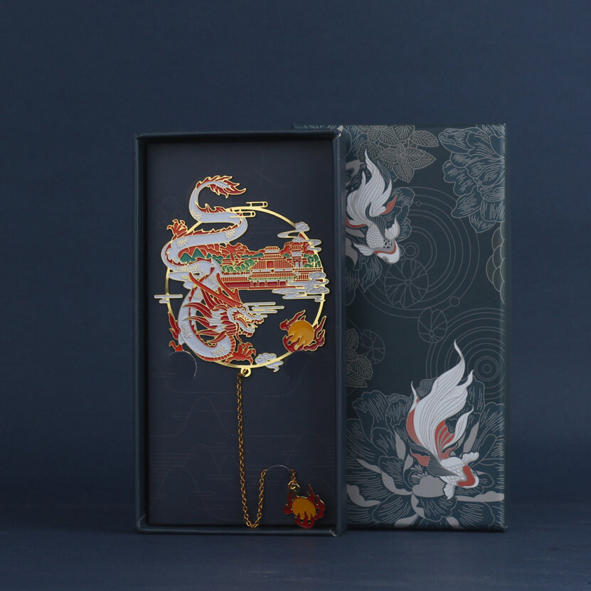 Thẻ Đánh Dấu Rỗng Kim Loại Phượng Hoàng Đóng Gói Hộp Quà Lưu Niệm Quà Tặng Ngày Nhà Giáo Sinh Nhật Học Sinh Phong Cách Trung Quốc Cổ Điển