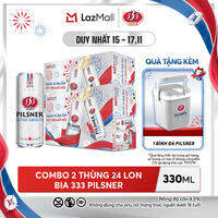 Nồng Độ Cồn 4.3% - Combo 2 Thùng 24 Lon Bia 333 Pilsner 330ml