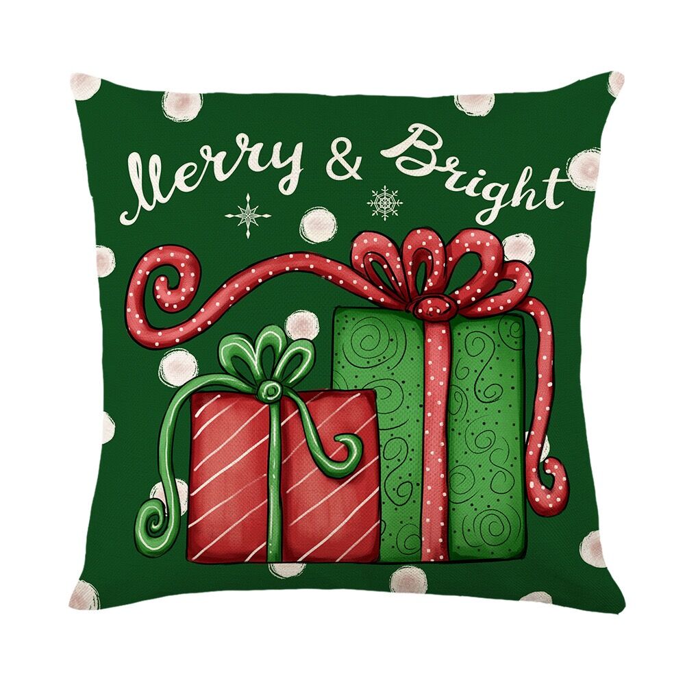 Vỏ Gối Ôm Lễ Giáng Sinh Thời Trang Vỏ Gối Tựa Chất Liệu Vải Lanh Giả Thoải Mái Merry Christmas TQ