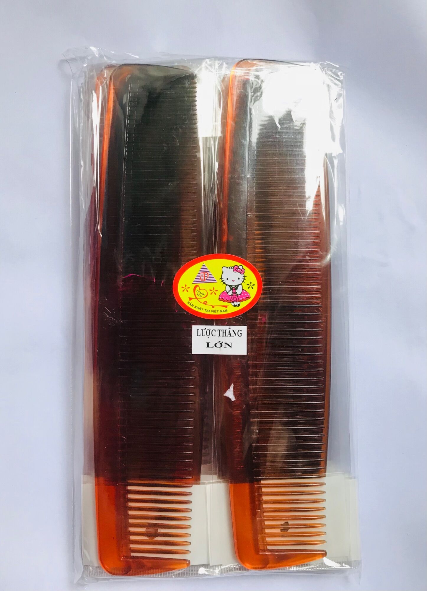 Set 4 Lược Nâu Bóng Lớn, đẹp, Chắc ( Dài 20 x4 cm, hình thật)