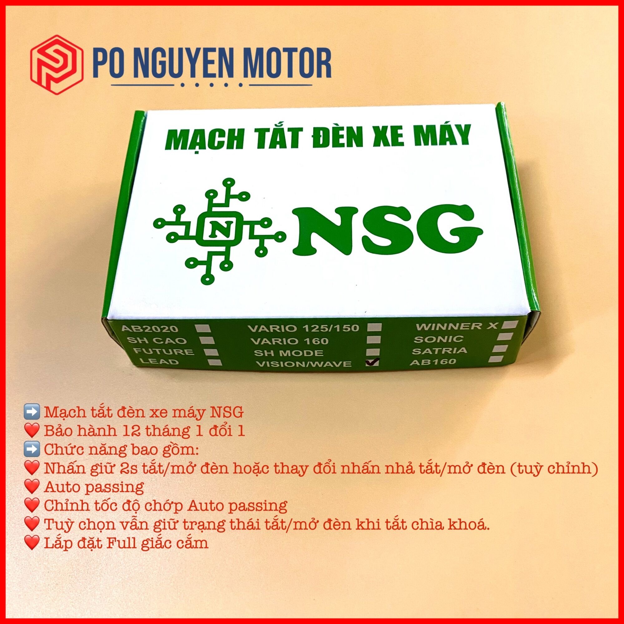 [HCM]MẠCH TẮT MỞ ĐÈN HONDA SONIC 150  (SỬ DỤNG NÚT ĐỀ ĐỂ KHIỂN))