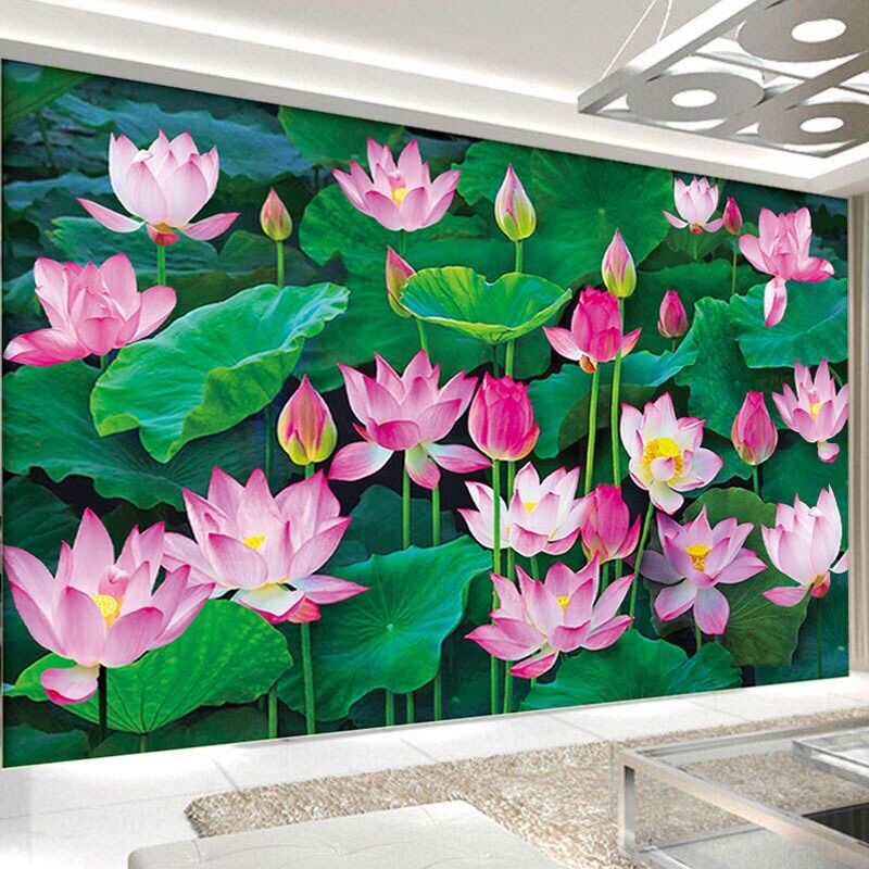 Tranh đính đá Hoa Sen Y8290 kt 100x65cm