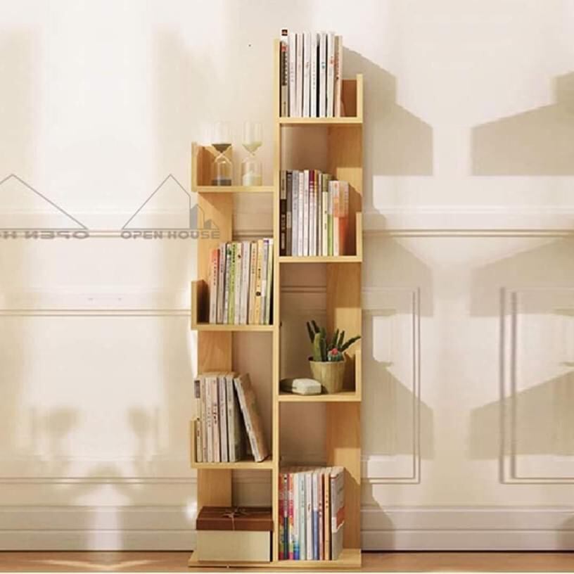 Kệ sách hình cây - kệ sách gỗ xương rồng 8 ngăn