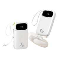 BASEUS | Pin Sạc Dự Phòng Chất Lượng Đảm Bảo Dung Lượng Lớn Siêu Mỏng Di Động Có Cáp Type-C Sạc Nhanh 20000mAh