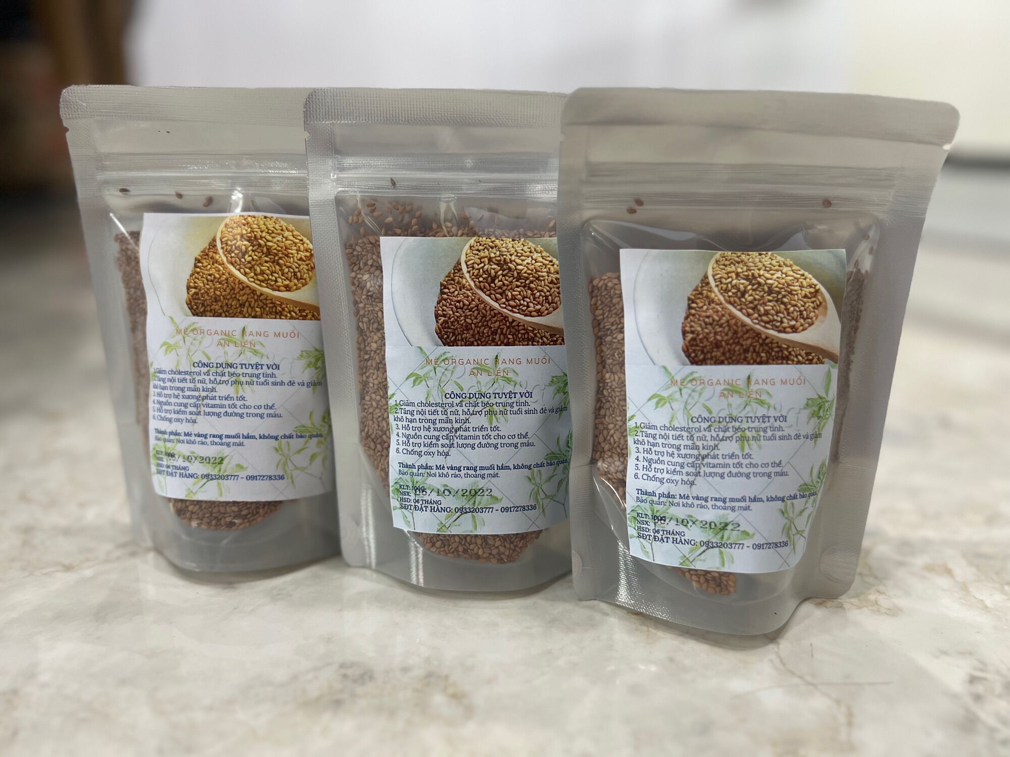 Mè vàng rang muối ăn liền túi zip 100g