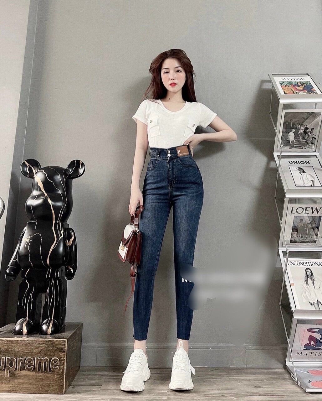 quần jean nữ mẫu mới lưng cao