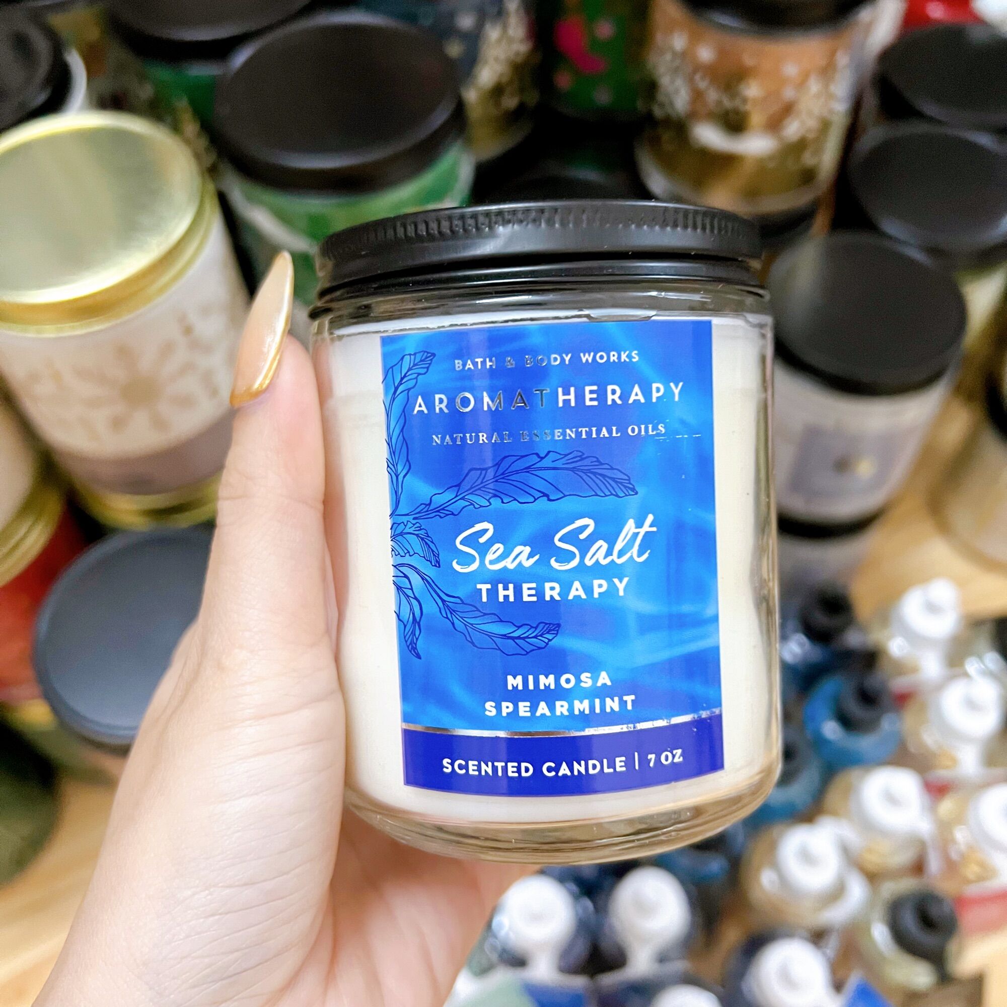 Nến thơm 1 bấc Bath & body works - Dòng aromatherapy- nến thư giãn