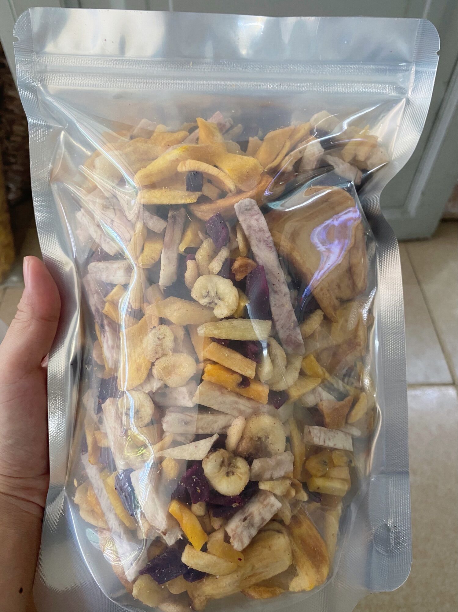 1Kg Trái Cây Sấy Khô 5 vị hàng vụn Thơm giòn ngon - Cam kết hàng luôn mới