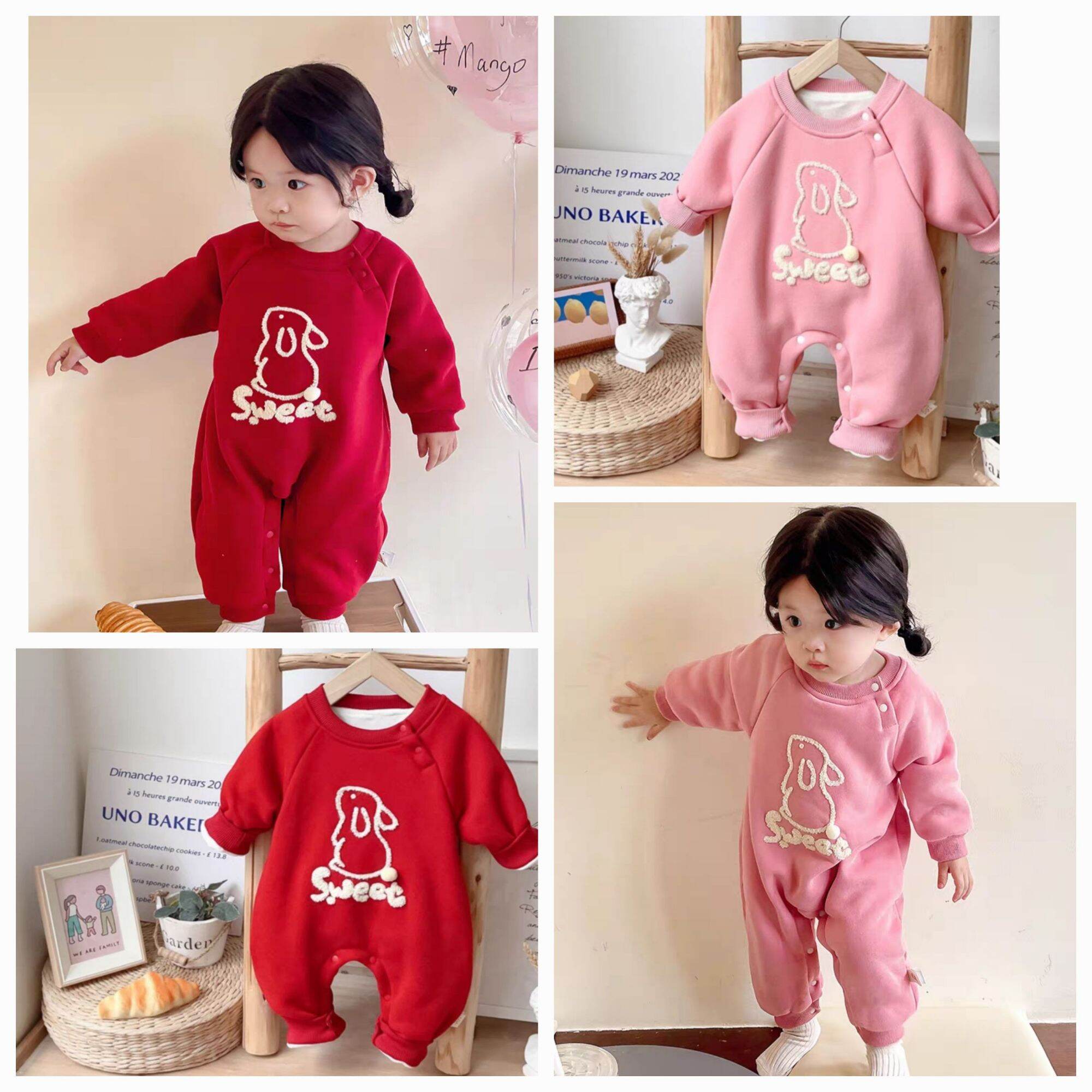 Bộ bodysuit thỏ da cá cotton cho bé gái