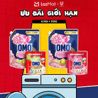 Combo Nước Giặt Omo Ngăn Mùi Ẩm Mốc 4,1kg và Túi Viên Giặt Tiện Lợi OMO 3 trong 1 (30 viên/túi)
