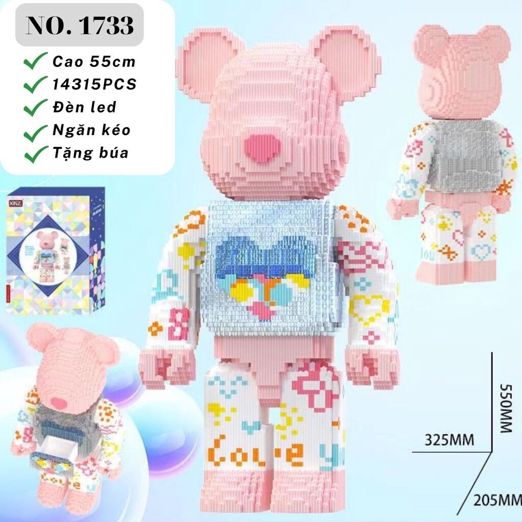 Lắp ghép bearbrick 55cm