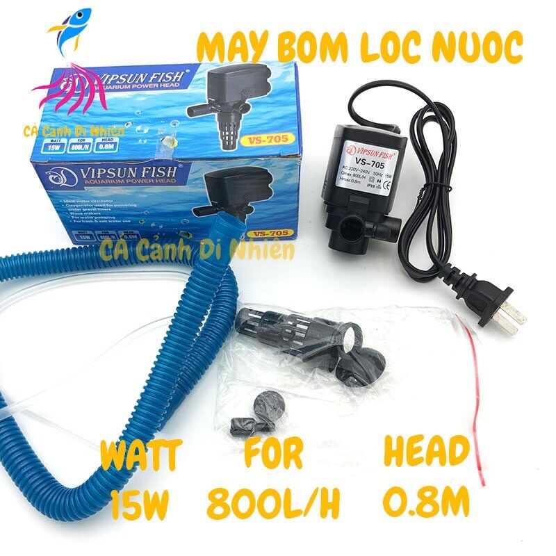 Máy bơm lọc nước hồ cá cảnh 15w vipsun vs705 vs-705