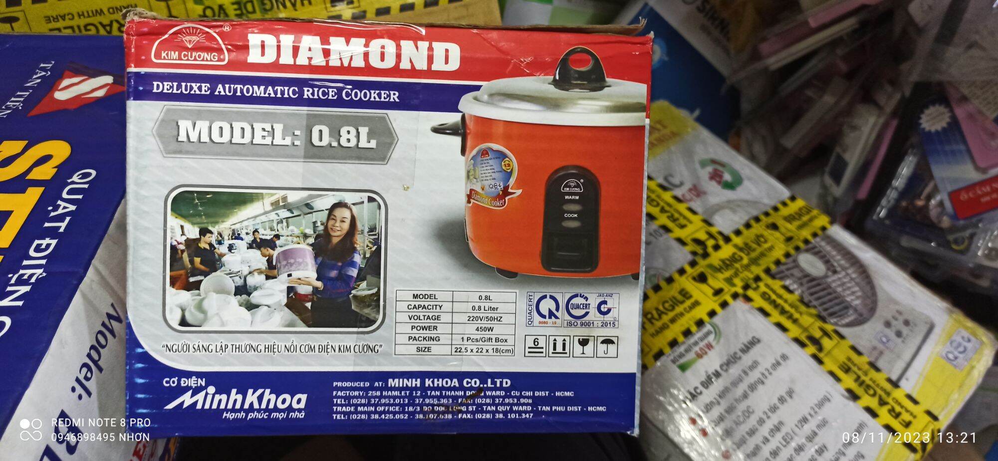 NỒI CƠM ĐIỆN TỰ ĐỘNG LÍT KIM CƯƠNG NẮP RỜI