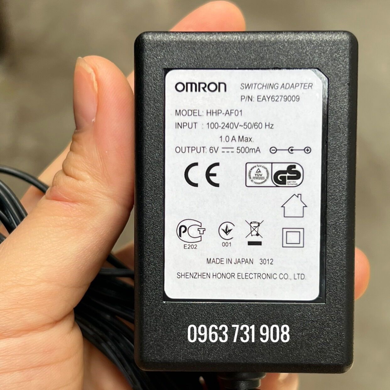 Cục sạc pin cho máy đo huyết áp OMRON DC 6V chính hãng
