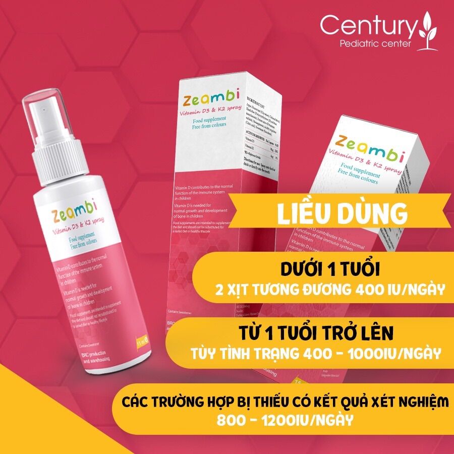 Vitamin d3k2 Zeambi dạng xịt nhập khẩu