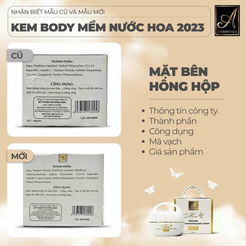 [Hoàn tiền 20%] [HCM]kem body mềm A cosmetic
