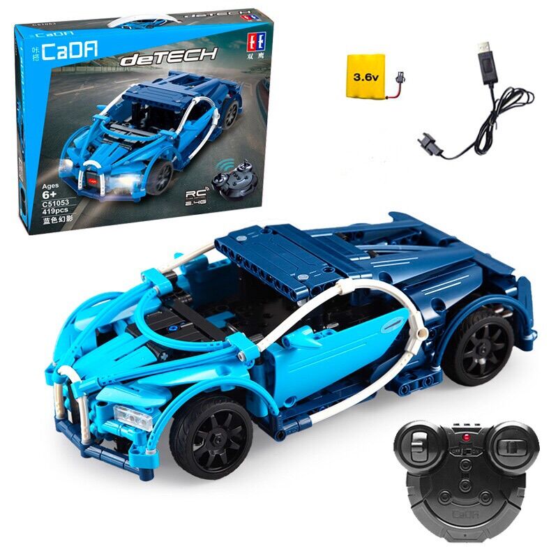Đồ Chơi Xếp Hình Technic - CaDA C51053 ( Lắp Ráp Siêu Xe Bugatti Chiron Có Điều Khiển 419 Chi Tiết )