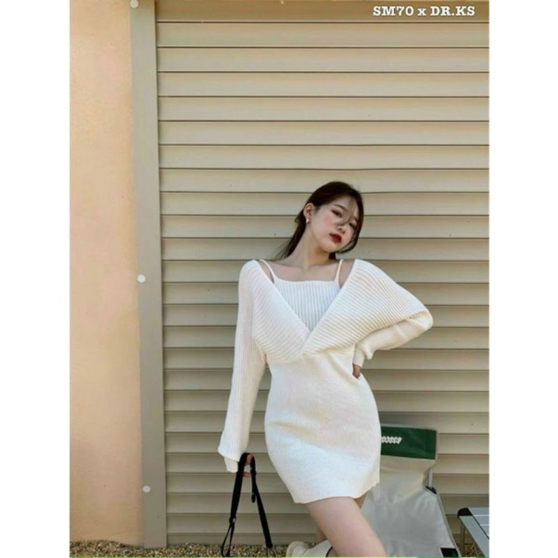 Đầm body yếm trễ vai YL1