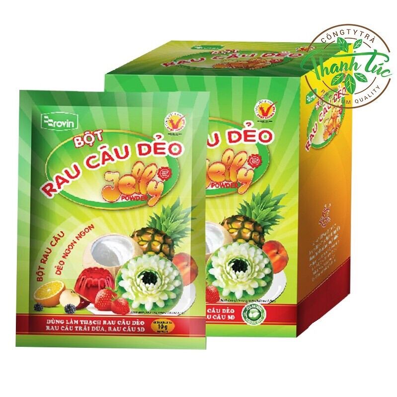 Bột rau câu dẻo rovin jelly rovin hoàng yến hộp 12 gói