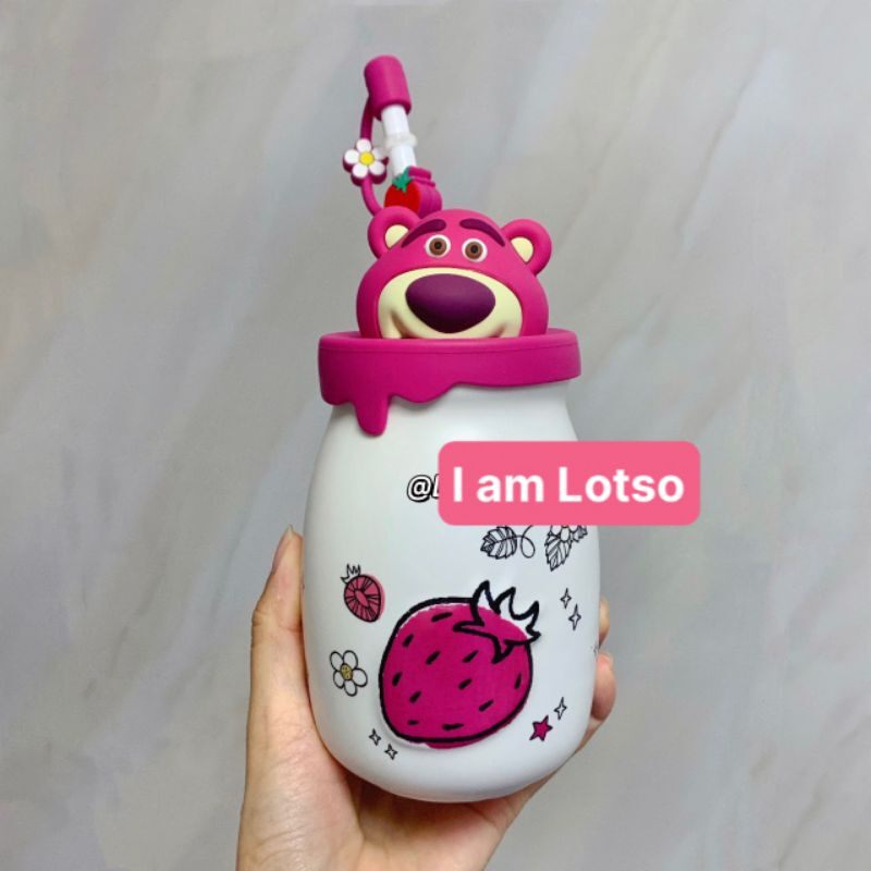 [Chính hãng Miniso] Bình nước cao cấp Gấu dâu bằng sứ dễ thương