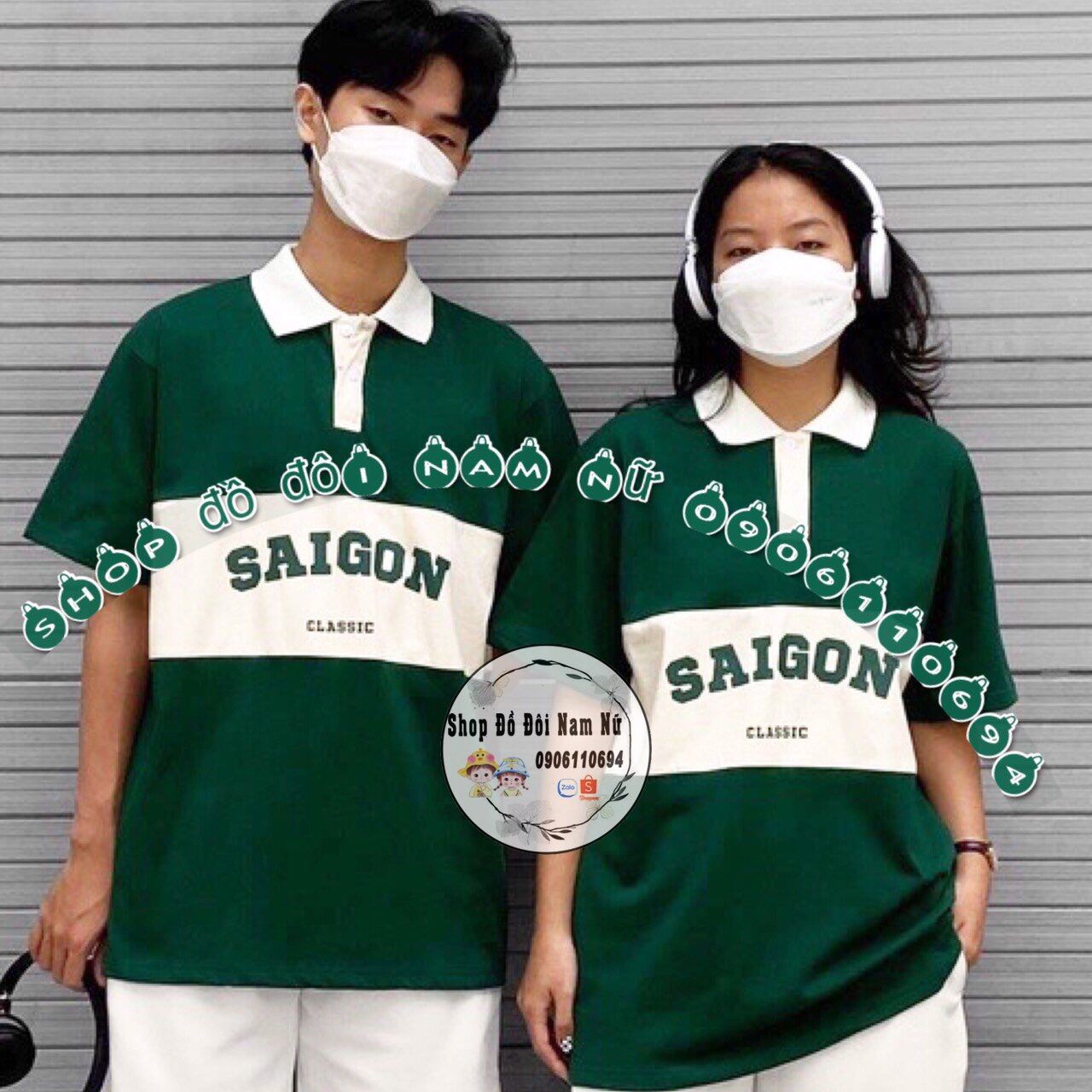 Áo Polo Đôi Nam Nữ Áo Thun 3158 Có Cổ Vải Cotton Khô Tay Lỡ Phông Rộng In  Chữ Sài Gòn - Mixasale