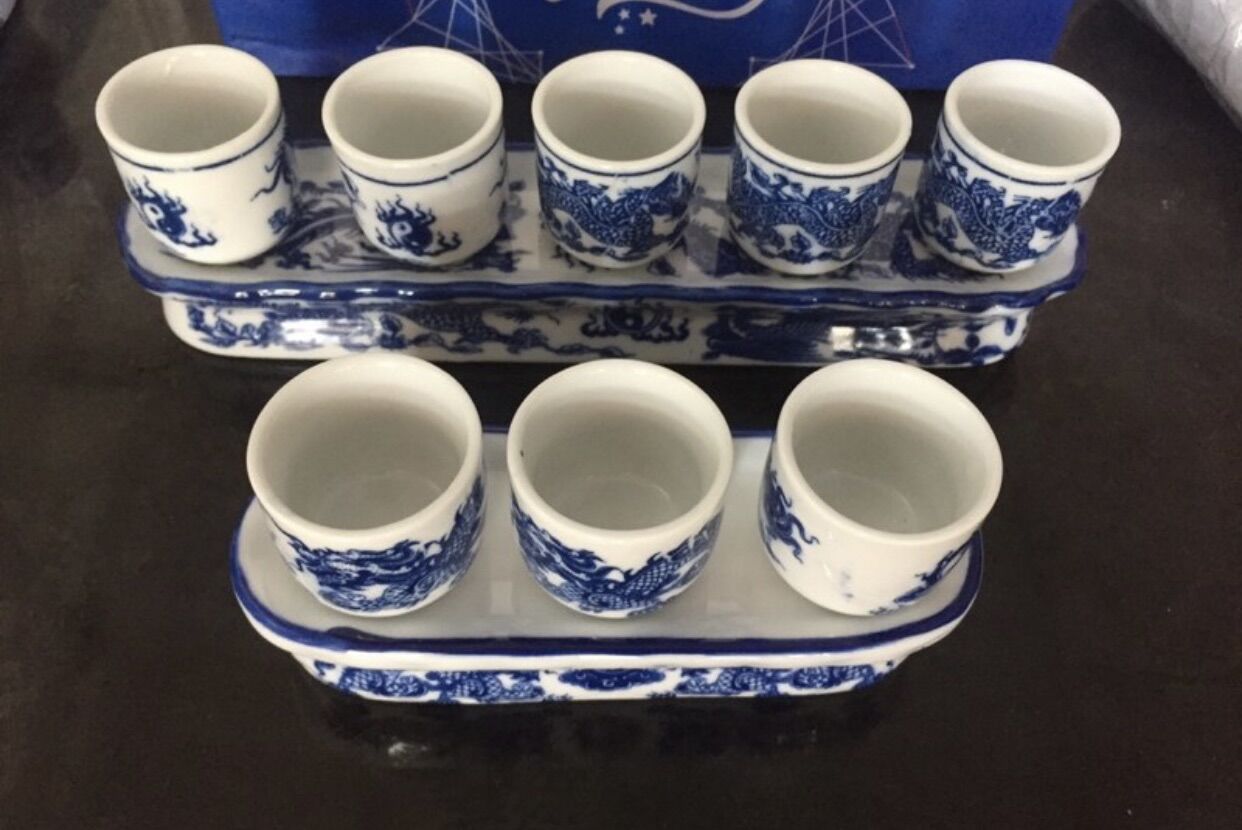 Bộ 3 ly cúng có đế bát tràng