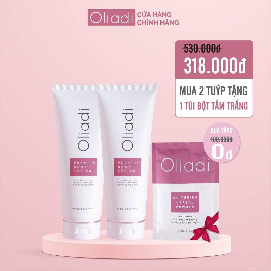Combo 2 tuýp oliadi tặng tắm trắng