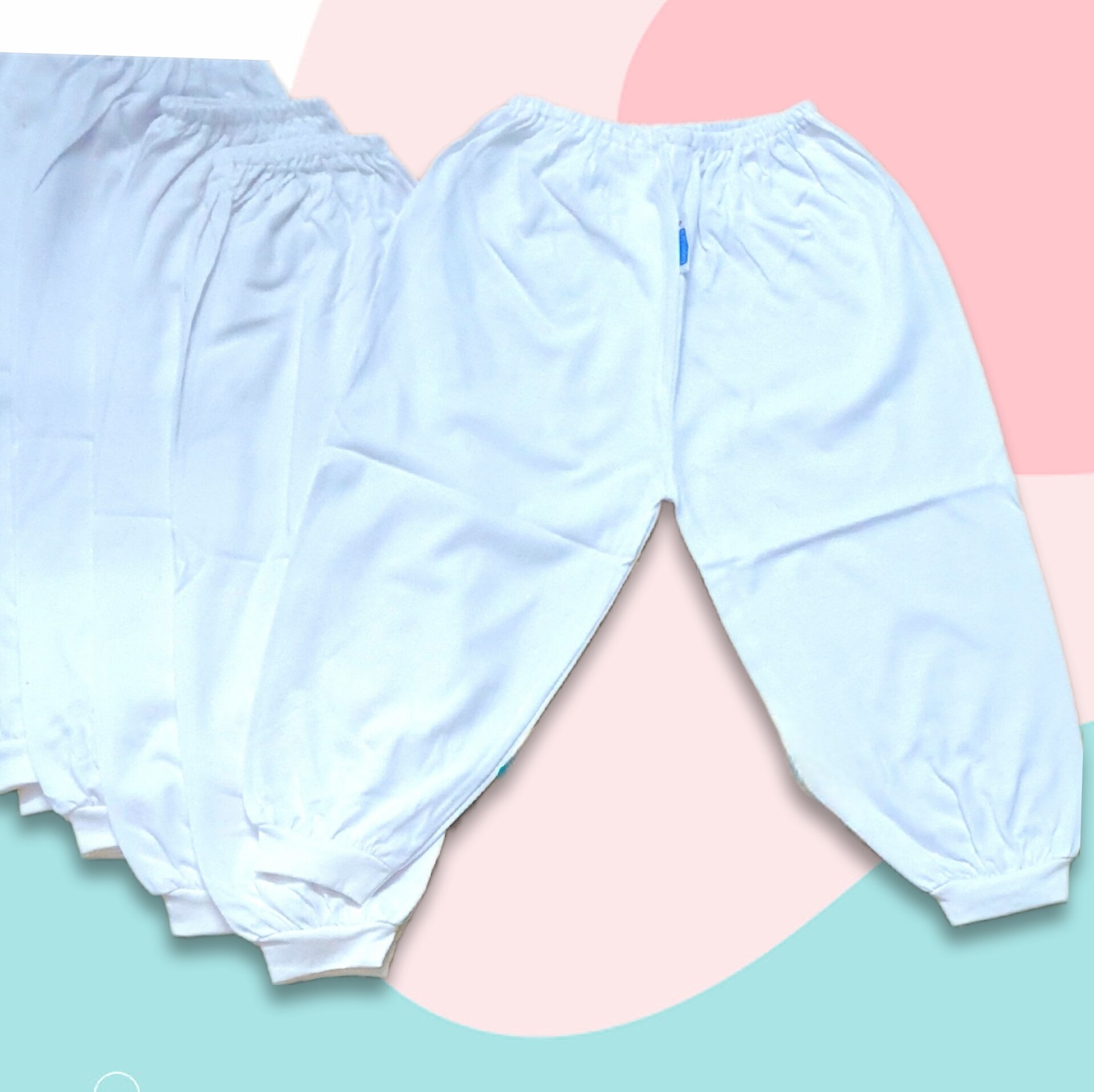 HCM Quần dài trắng cho bé mặc nhà thun cotton bossini 10 quần giá sỉ size