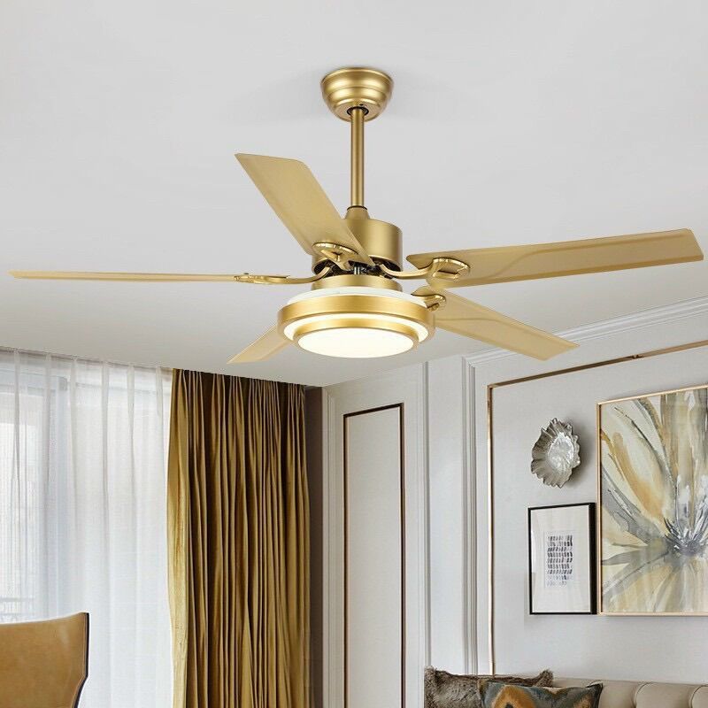 Quạt trần đèn cánh in lốc điều khiển từ xa sải cánh 1m32 , điều khiển từ xa 6 tốc độ gió, đèn 3 chế độ