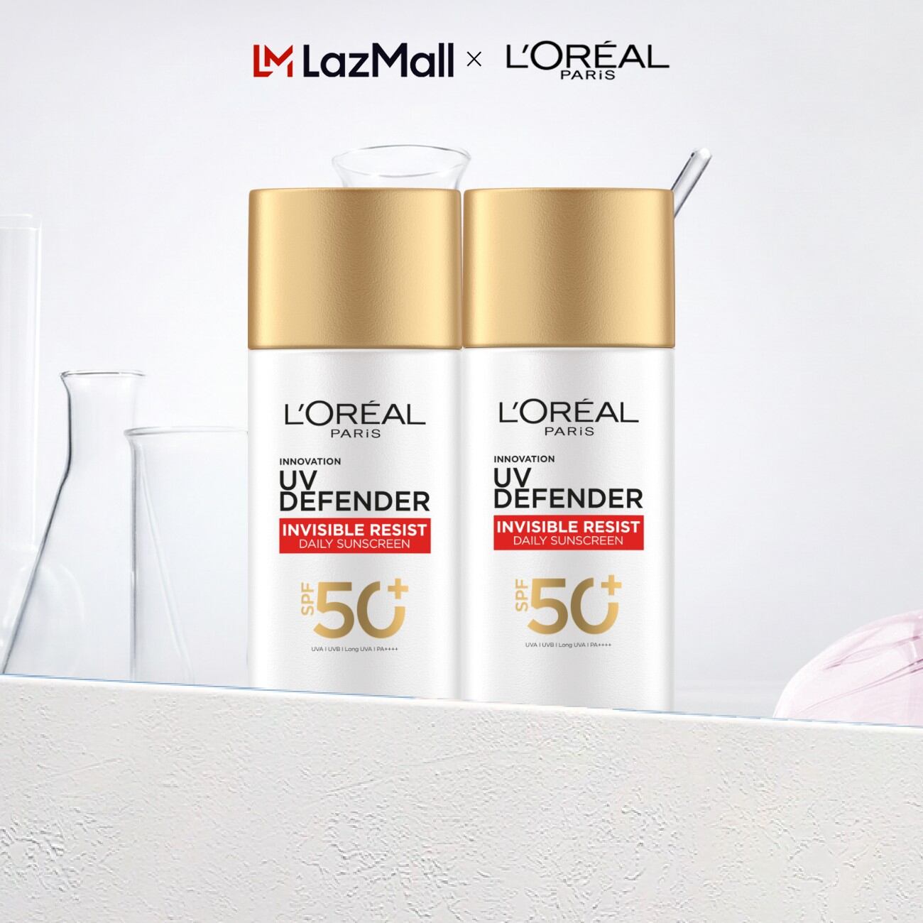 Bộ 2 Sữa Chống Nắng Phổ Rộng Vô Hình Thoáng Da, Kháng Mọi Tác Động UV Invisible Resist L’Oréal Paris 50ml SPF 50+ PA++++