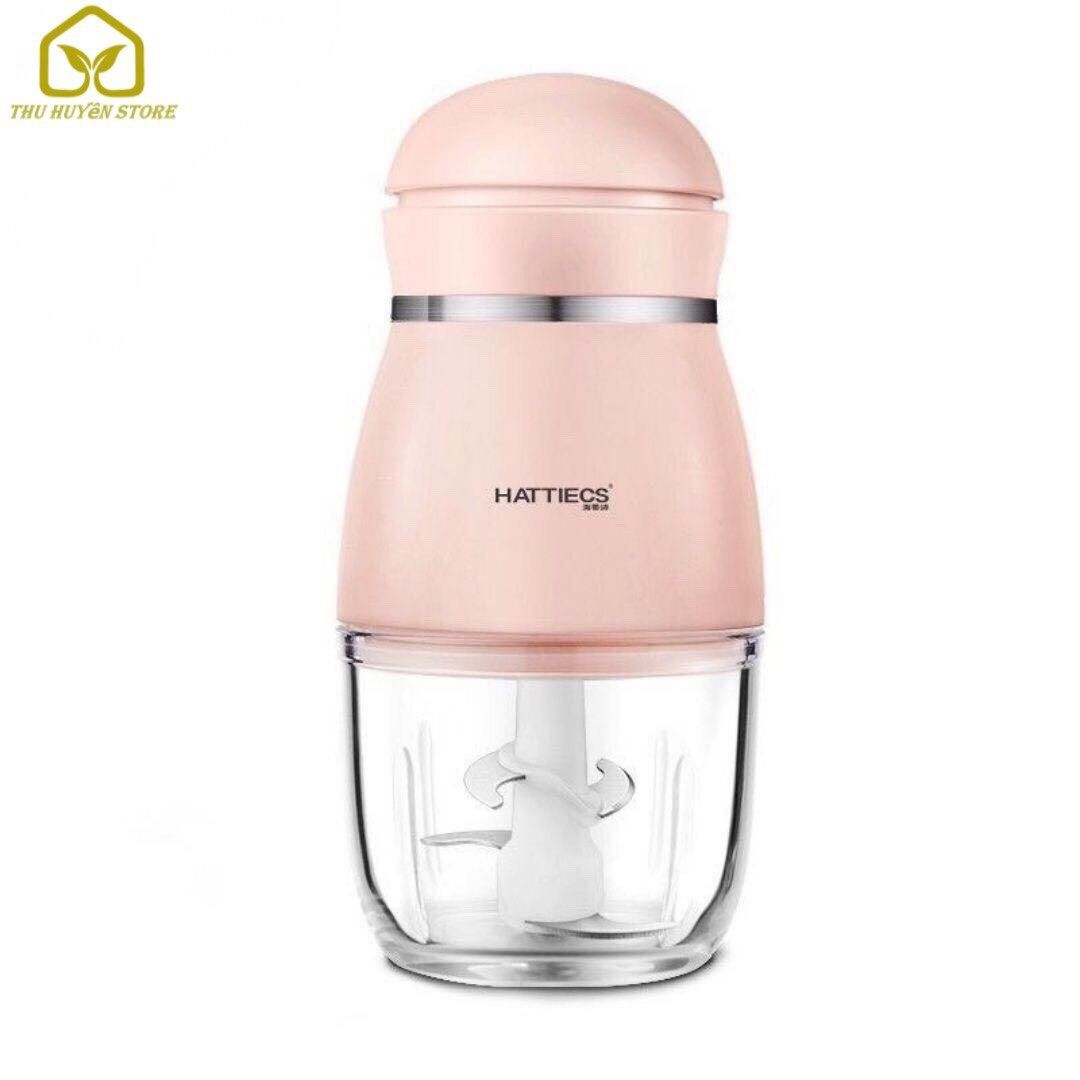 Máy Xay Đa Năng HATTIECS Cầm Tay 6 Lưỡi Dao , Cối Thủy Tinh , Xay Thịt , Xay Đồ Ăn Dặm Cho Bé
