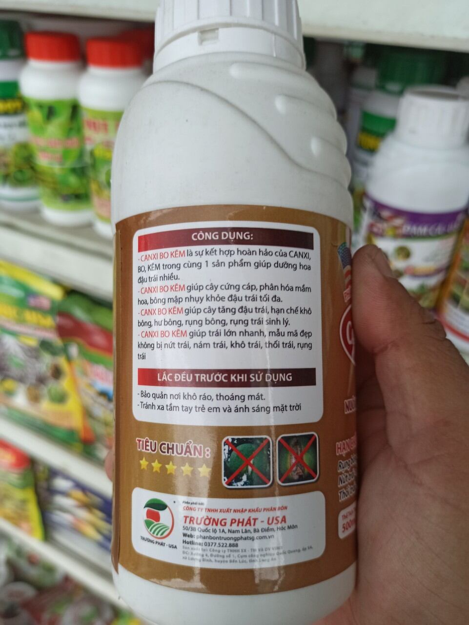 [Phân bón vi lượng Can xi Bo kẽm 500ml] nuôi bông và đậu trái mạnh