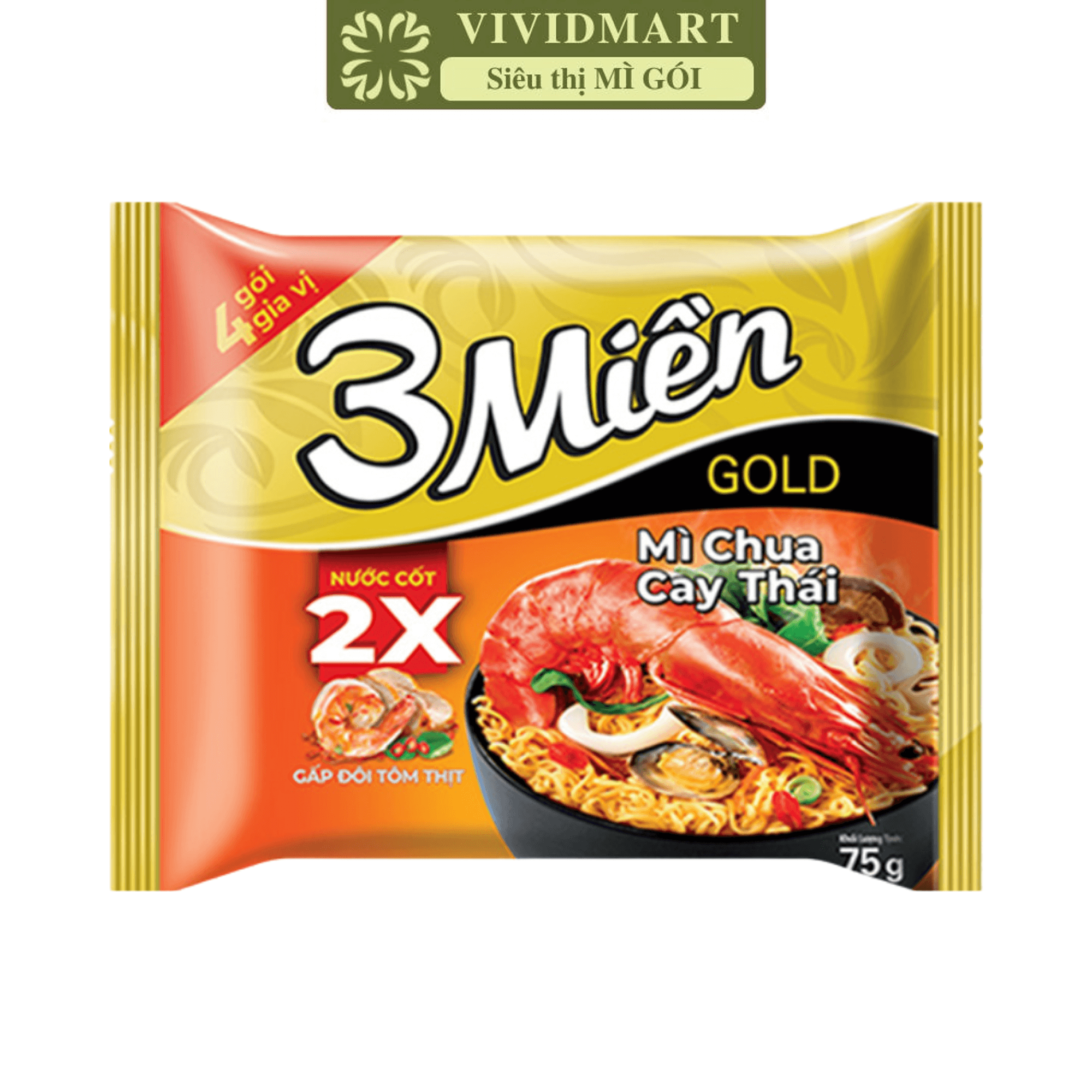 - uniben - 3 mien gold instant noodle 4 flavours: special sour and spicy shrimp sauce flavour, stew beef with herbs flavour, thai sour and spicy taste flavour, hot&spicy instant noodle with 3 levels