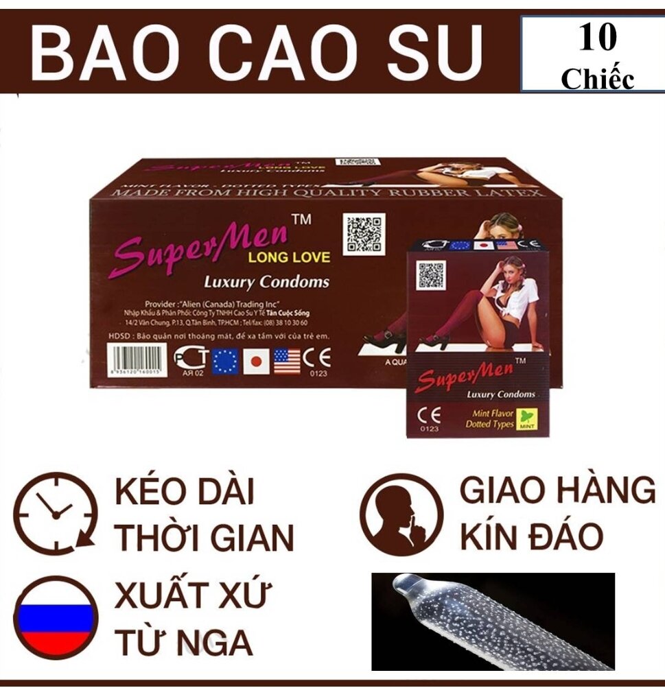 Bao cao su SuperMen H 10c kéo dài thời gian quan hệ
