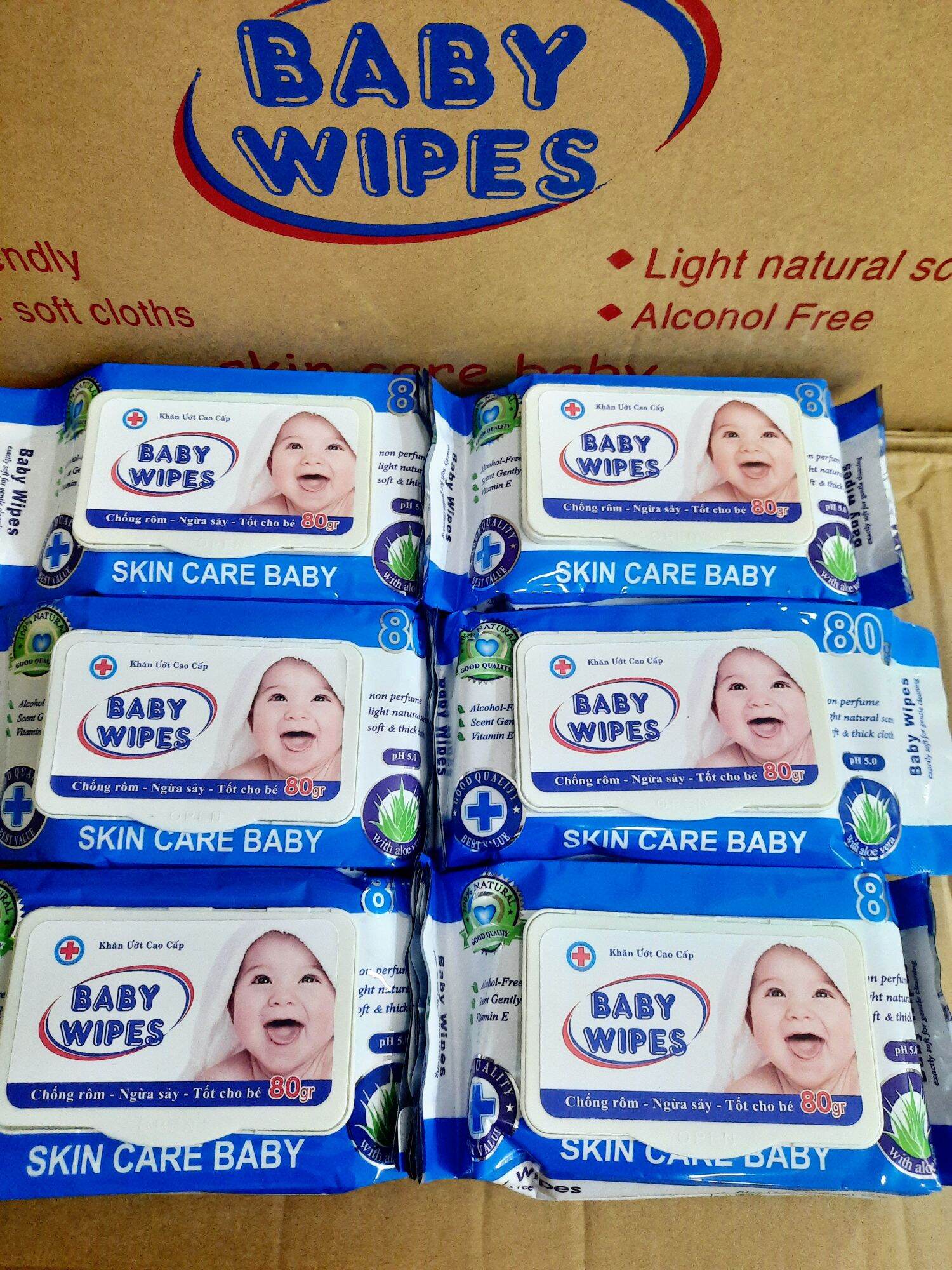 [ COMBO 10 GÓI ] Khăn Giấy Ướt BABY WIPES 80g KHÔNG MÙI