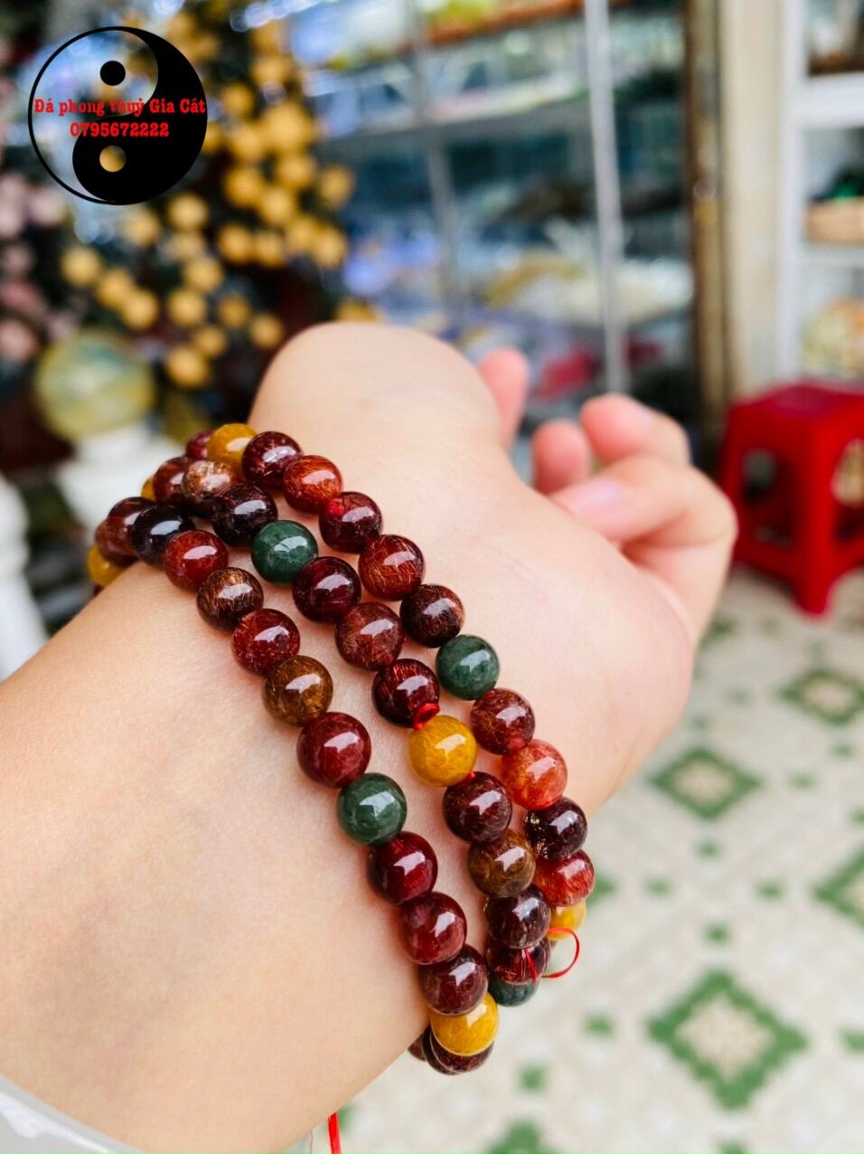 Vòng tay thạch anh tóc tam tài kiểm định