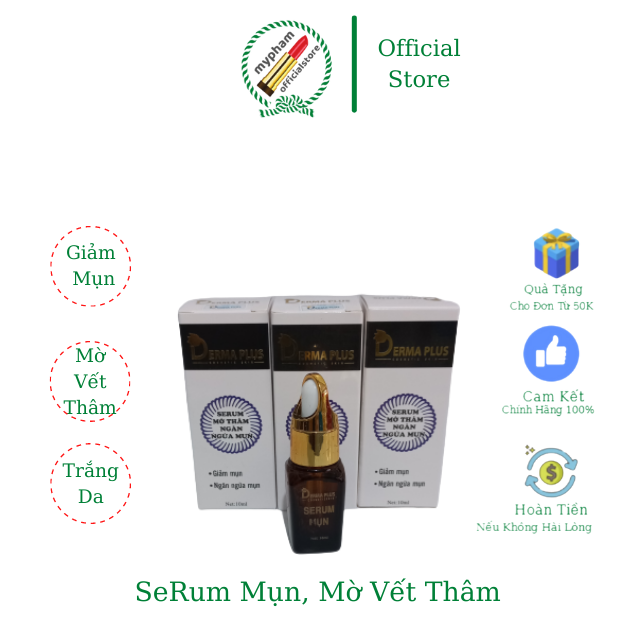 Serum Mụn DERMA PLUS . Mờ Vết Thâm, Trắng Da 10ml