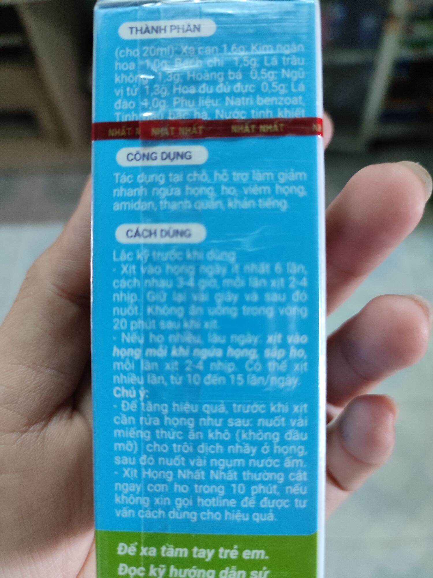 dung dịch xịt họng Nhất Nhất chai 20ml