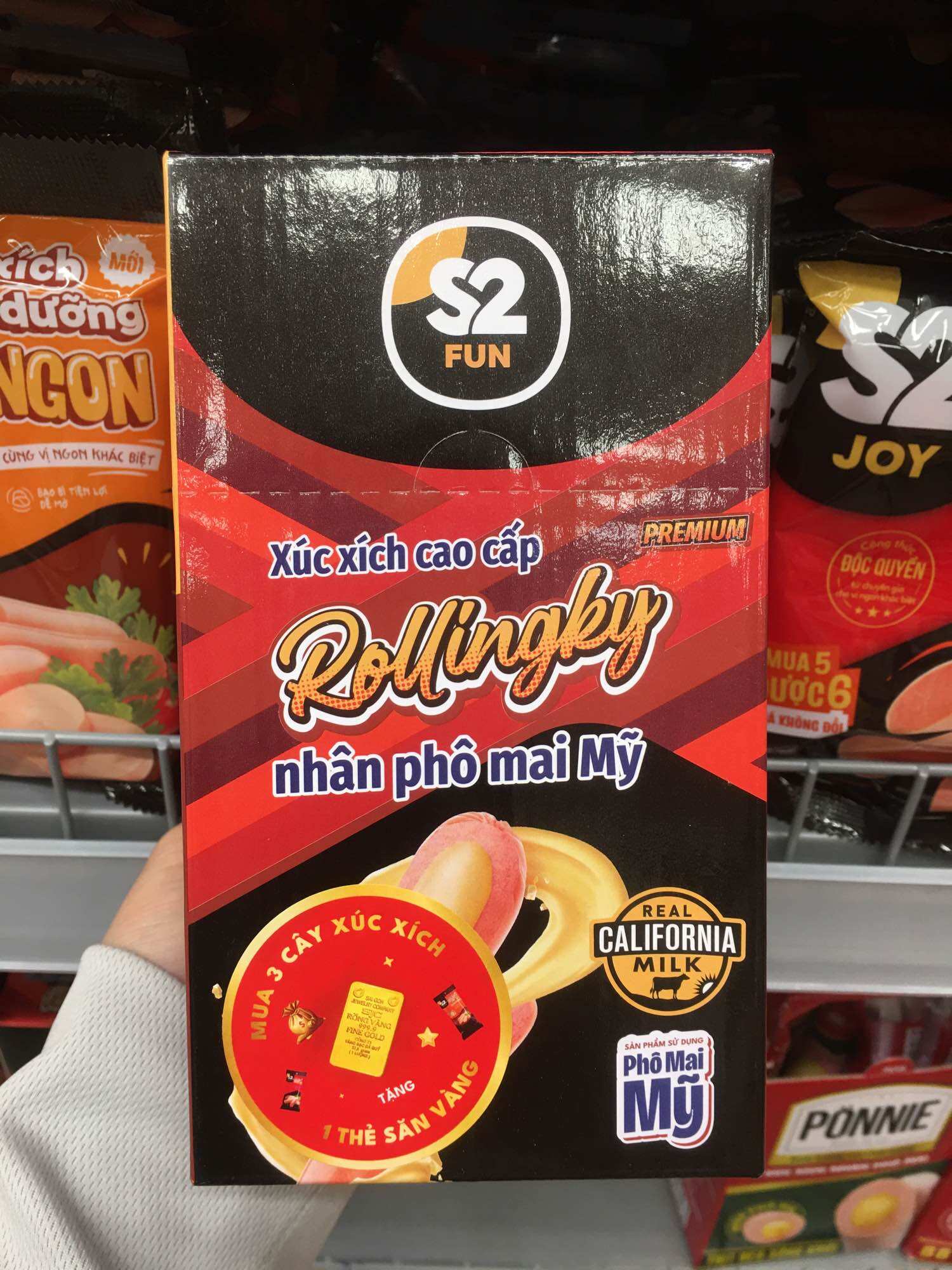 Xúc Xích Nhân Phô Mai Mỹ S2 Fun Rollingky (Hộp 12 Cây)