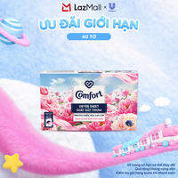 Giấy Thơm Comfort Hương Mẫu Đơn Và Hoa Hồng Ohara 40 tờ, Dành Cho Máy Sấy Quần Áo, Tủ Quần Áo
