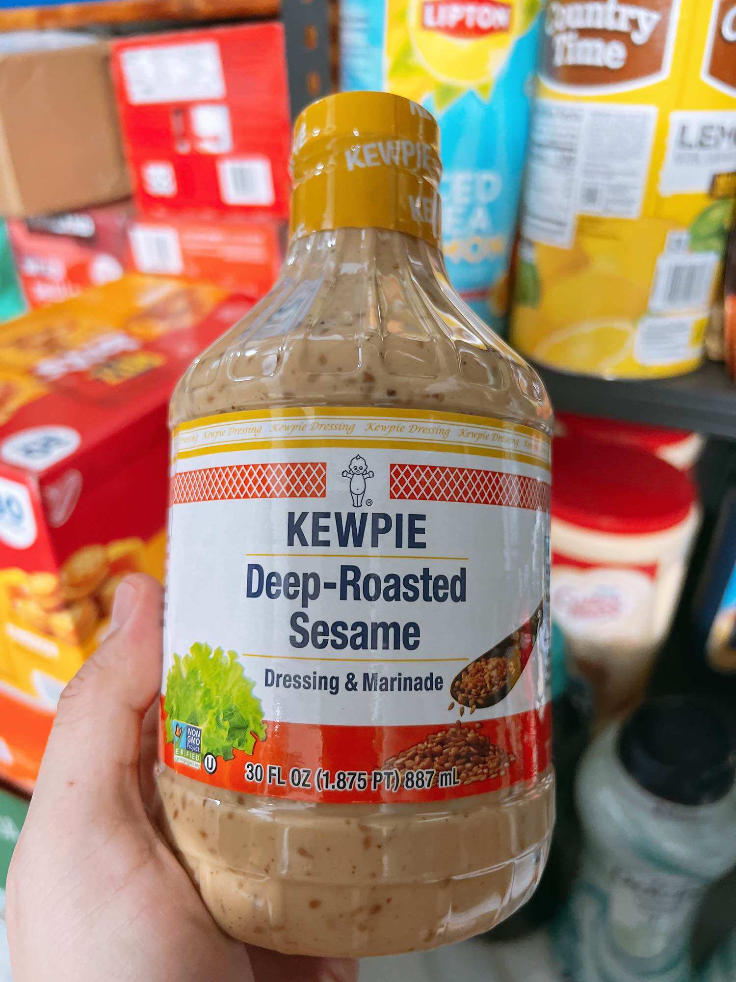 [ Newlook - 3/ 2027 ] Sốt mè rang Kewpie Creamy Deep Roasted Sesame 887ml Mỹ.