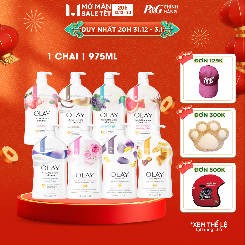  Sữa Tắm OLAY Nhập Khẩu Mỹ Dưỡng Da Hương Rose Water  Watermelon & Agave  Lavender  Coconut Oil  Shea Butter  Age Defying  Sea Salts  Strawberry & Mint Chai 975ML 
