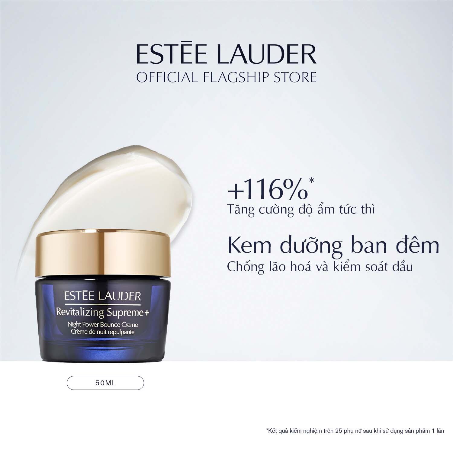 MỚI Kem dưỡng ẩm collagen phục hồi ban đêm Estee Lauder Revitalizing Supreme+ Night Power Bounce Creme 50ml - với đa tác động chống lại quá trình lão hóa bao gồm nâng cơ và tăng độ săn chắc