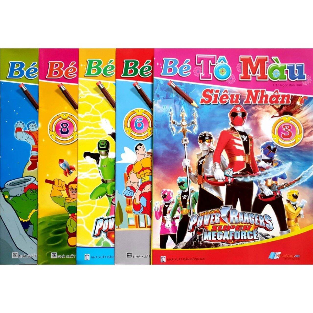 Combo 4 Quyển tô màu siêu nhân cho bé trai như mẫu