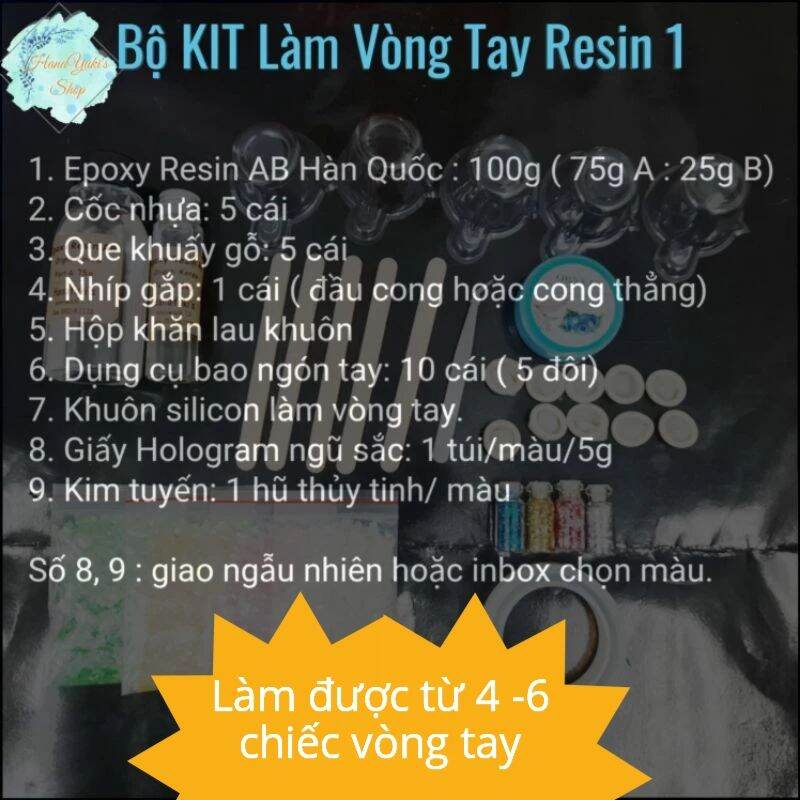 Bộ kít thủ công làm vòng tay Epoxy Resin.