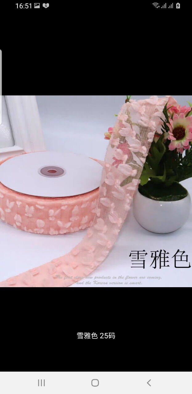 Cuộn 3m ruy băng voan bông size 4cm