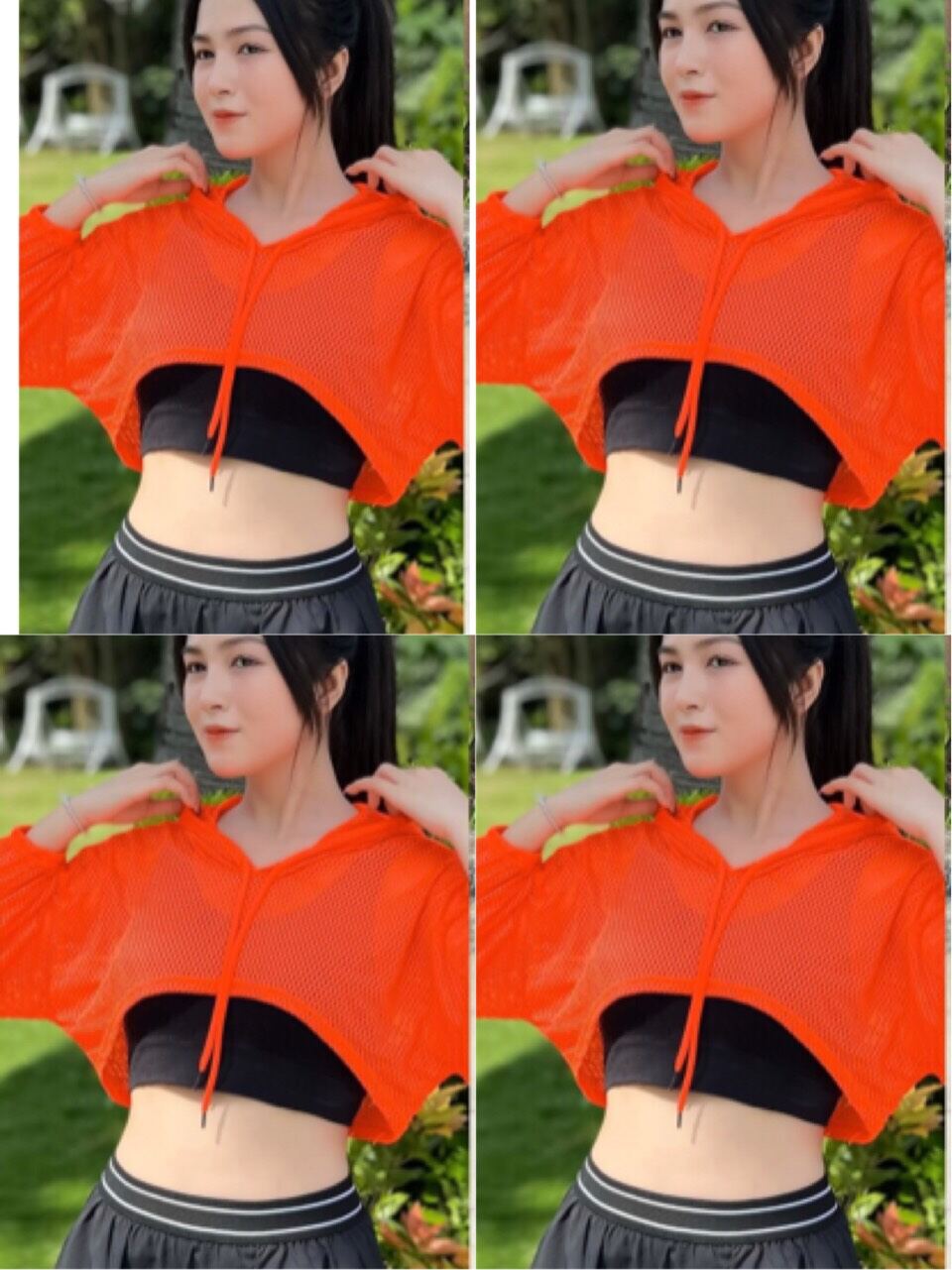 Áo tank nữ crotop có mũ nữ